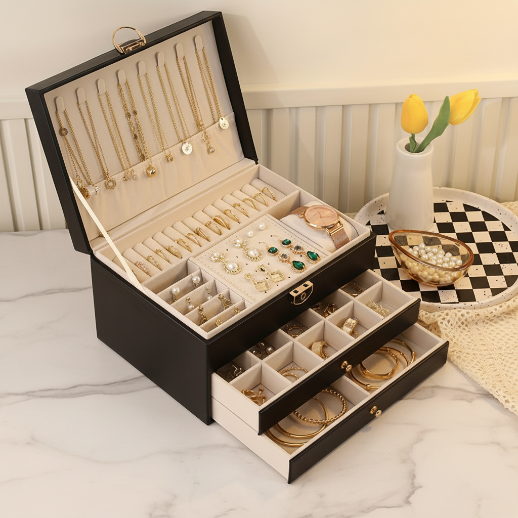 Luxury Black Jewelry Box - Refined